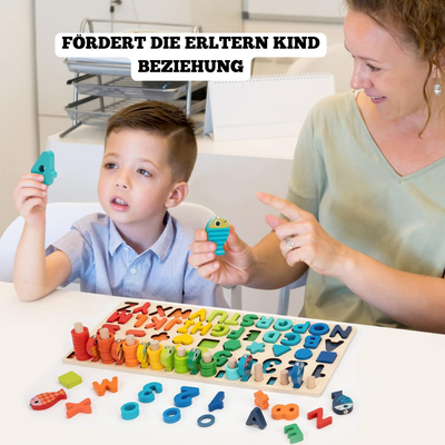 Holz Lernspielzeug Mathe und Farben – Montessori Spielzeug für 3-Jährige