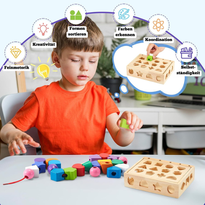 Holzpuzzle Farben und Formen – Montessori Lernspielzeug für Kinder