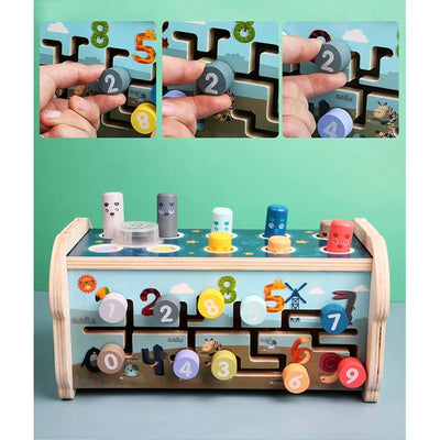 3-in-1 Montessori Holzspielzeug für Kinder ab 1 Jahr – Xylophon, Hammerspiel und Sortierbox zur Förderung der Motorik und Kreativität 2