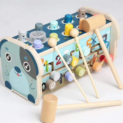 3-in-1 Montessori Holzspielzeug für Kinder ab 1 Jahr – Xylophon, Hammerspiel und Sortierbox zur Förderung der Motorik und Kreativität 3