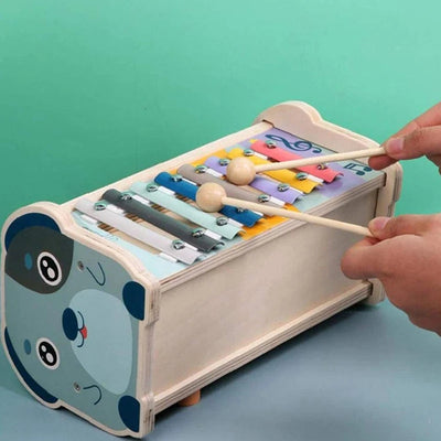 3-in-1 Montessori Holzspielzeug für Kinder ab 1 Jahr – Xylophon, Hammerspiel und Sortierbox zur Förderung der Motorik und Kreativität 5