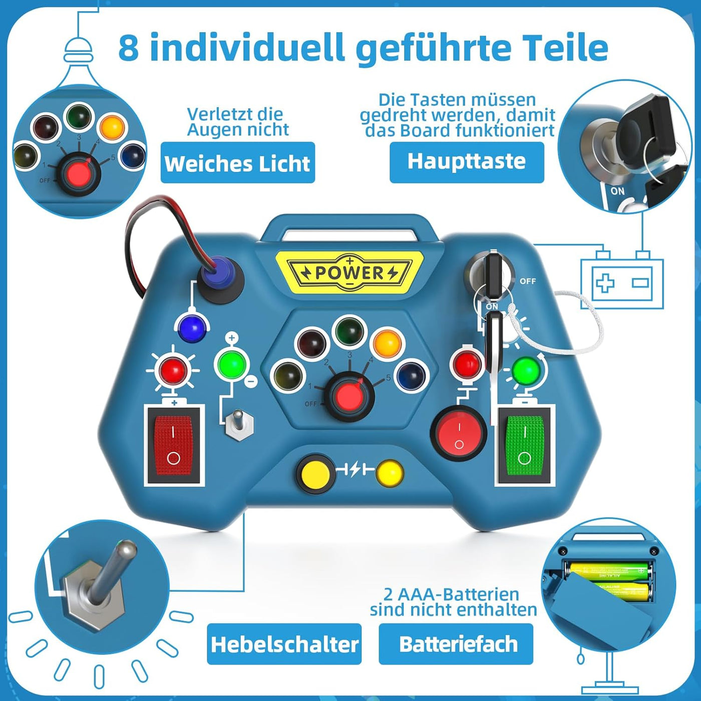 Tragbares Puzzle mit LED-Lichtern – Montessori Lernspielzeug für Kinder ab 2 Jahren