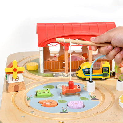 9-in-1 Holz-Aktivitätstisch für Kleinkinder – Lernzentrum mit Spielen für Feinmotorik, Kreativität und Musikalität 7