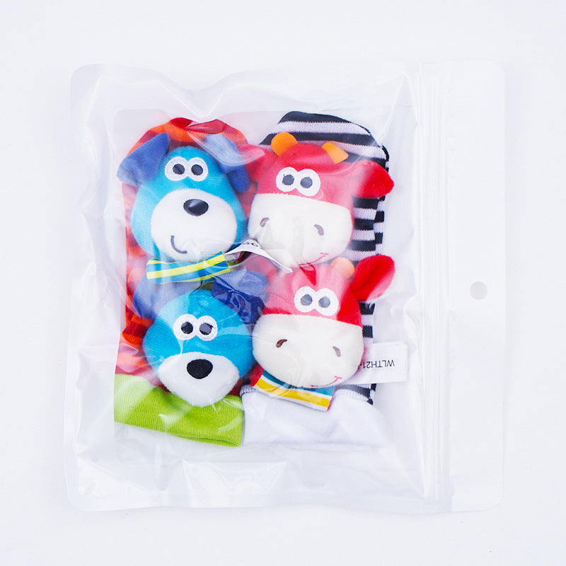 Bunte Babysocken mit Rasseln – Sensorische Plüschsocken für spielerisches Lernen und Motorikförderung für 0-12 Monate 4