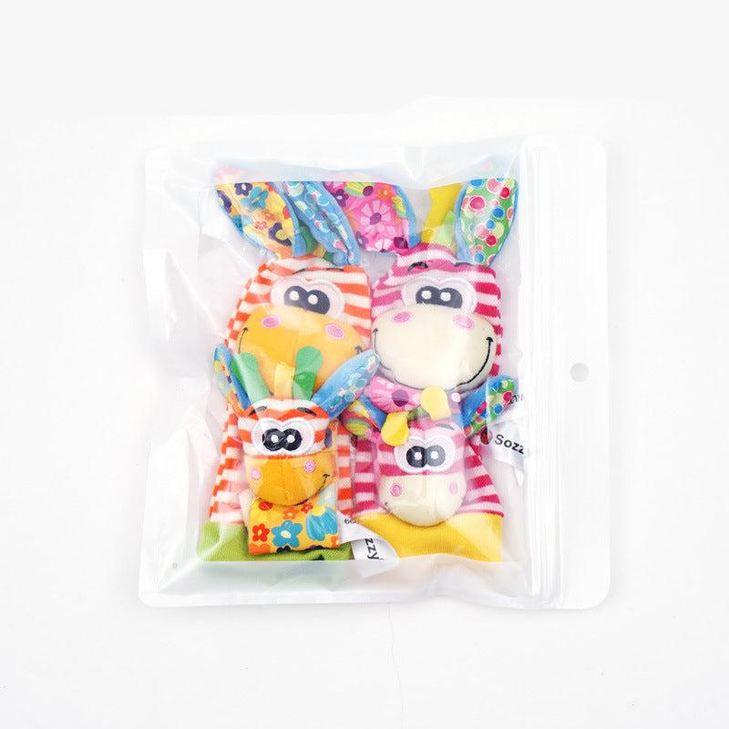 Bunte Babysocken mit Rasseln – Sensorische Plüschsocken für spielerisches Lernen und Motorikförderung für 0-12 Monate 5