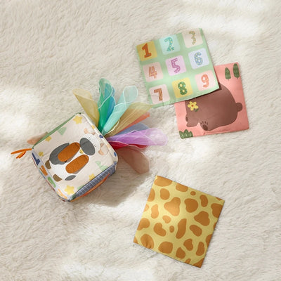Bunte Montessori Baumwolle Tissue Box – Sensorisches Spielzeug zur Förderung der Fingerfertigkeit für Kleinkinder 3
