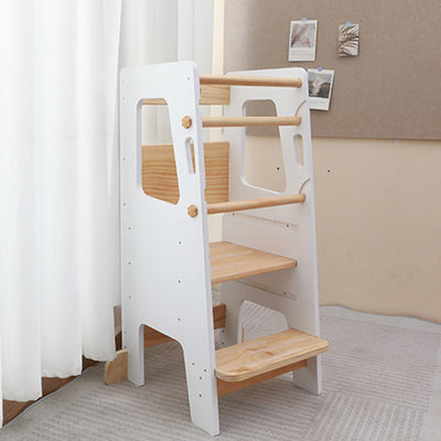 Höhenverstellbarer Montessori Lernturm aus Holz für Kinder – Sicheres Lernen mit rutschfester Oberfläche und stabiler Konstruktion 0