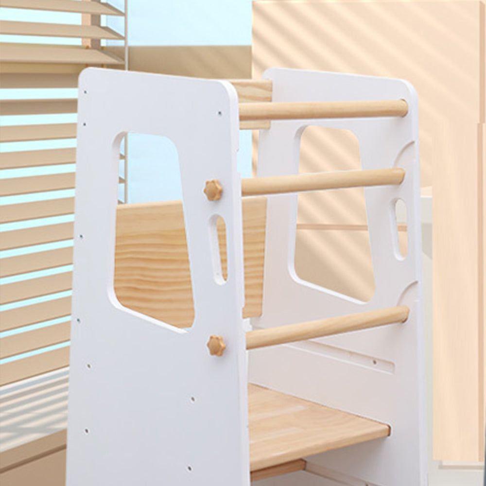 Höhenverstellbarer Montessori Lernturm aus Holz für Kinder – Sicheres Lernen mit rutschfester Oberfläche und stabiler Konstruktion 1