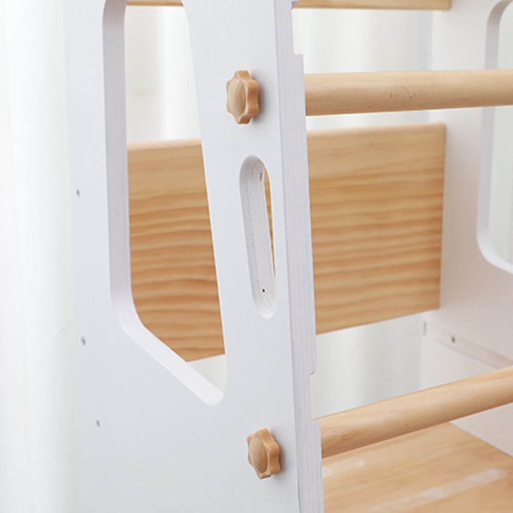 Höhenverstellbarer Montessori Lernturm aus Holz für Kinder – Sicheres Lernen mit rutschfester Oberfläche und stabiler Konstruktion 4