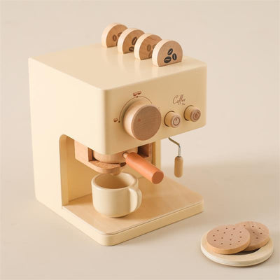 Holz-Kaffeemaschine Küchenspielzeug für Rollenspiele – Kreatives Spielzeug für kleine Baristas ab 3 Jahren 0