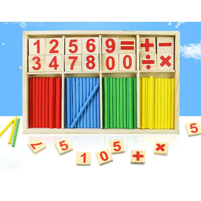 Holz Lernspielzeug für Kinder ab 3 Jahren – Montessori Mathematikspiel mit Digital Stäben zur Förderung kognitiver Fähigkeiten 1