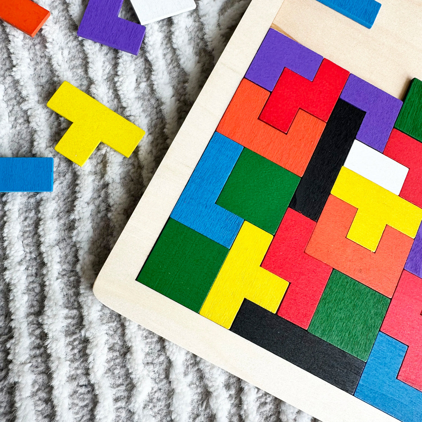 Holzpuzzle für Kinder – Lernspielzeug aus Holz mit Bunte Formen zur Förderung von Logik und Kreativität – Ab 3 Jahren 5