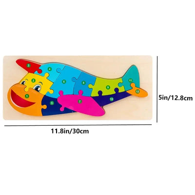 Holzpuzzle für Kinder – Zahlen, Dinosaurier, Tiere, Verkehr – Holz Steckpuzzle für 1–6 Jahre, Motorikspielzeug, Ungiftige Farben 15