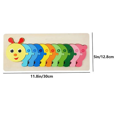 Holzpuzzle für Kinder – Zahlen, Dinosaurier, Tiere, Verkehr – Holz Steckpuzzle für 1–6 Jahre, Motorikspielzeug, Ungiftige Farben 16