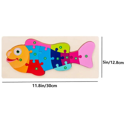 Holzpuzzle für Kinder – Zahlen, Dinosaurier, Tiere, Verkehr – Holz Steckpuzzle für 1–6 Jahre, Motorikspielzeug, Ungiftige Farben 17