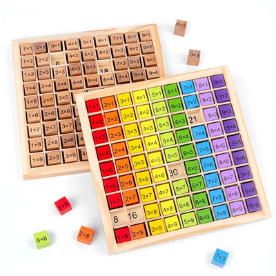 Holzspielzeug 99 Multiplikationstabelle – Montessori Lernspielzeug für Kinder ab 2 Jahren zur Förderung von Mathematik und Arithmetik 0