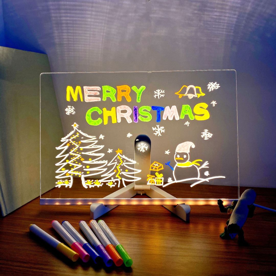 Leuchtendes LED Zeichenbrett für Kinder, Kreatives Malen mit Wiederverwendbarer Oberfläche, USB-Betrieben, 30 x 22 cm 4