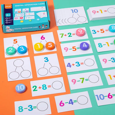 Mathematik-Früherziehungsspielzeug für Kinder – Zahlenerkennung, Addition und Subtraktion, Umweltfreundlicher Kunststoff, Bunt, Ab 3 Jahren 0
