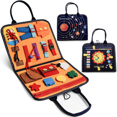 Montessori Busy Board für Kinder ab 1 Jahr – Holzspielzeug zur Förderung von Feinmotorik und Selbstständigkeit, für 1-4 Jahre 0