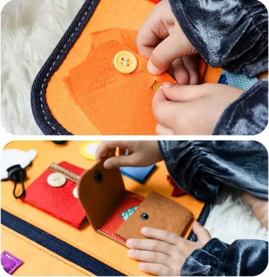 Montessori Busy Board für Kinder ab 1 Jahr – Holzspielzeug zur Förderung von Feinmotorik und Selbstständigkeit, für 1-4 Jahre 5
