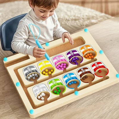 Montessori Farbsortierspiel aus Holz – Interaktives Lernspielzeug für 3-Jährige zur Förderung von Farben und Zählen 5