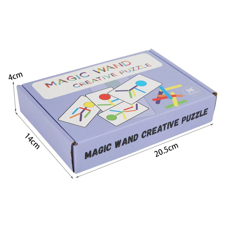 Montessori Holz Puzzle für Kinder – Feinmotorik Training mit 20 Holzstäben, 10 Scheiben und 20 Karten, Interaktives Lernspielzeug 6