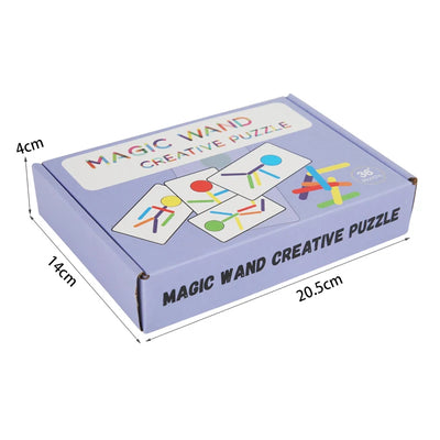 Montessori Holz Puzzle für Kinder – Feinmotorik Training mit 20 Holzstäben, 10 Scheiben und 20 Karten, Interaktives Lernspielzeug 6