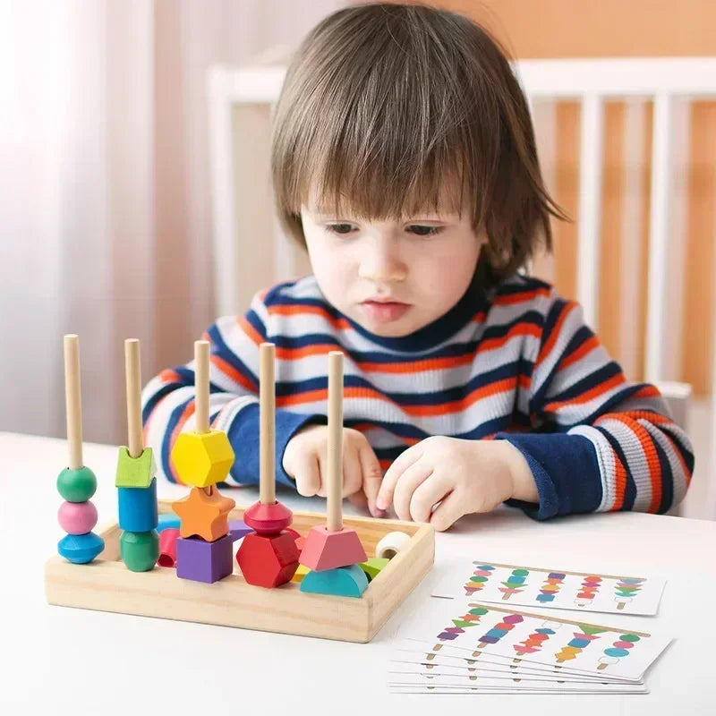 Montessori Holzspielzeug Farb- und Form-Puzzle für Kinder ab 2 Jahren – Fördert motorische Fähigkeiten und Farberkennung 2