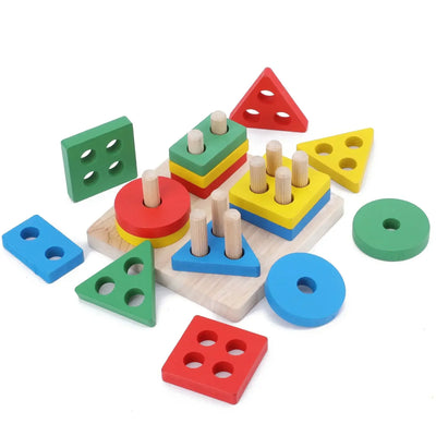 Montessori Holzspielzeug Farb- und Form-Puzzle für Kinder ab 2 Jahren – Fördert motorische Fähigkeiten und Farberkennung 7