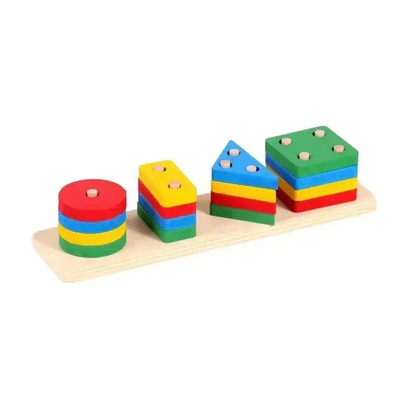 Montessori Holzspielzeug Farb- und Form-Puzzle für Kinder ab 2 Jahren – Fördert motorische Fähigkeiten und Farberkennung 8