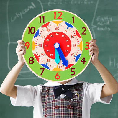 Montessori Holzspielzeug Uhr für Kinder – Pädagogisches Spielzeug ab 2 Jahren zur Zeitgestaltung und Förderung der Feinmotorik 0