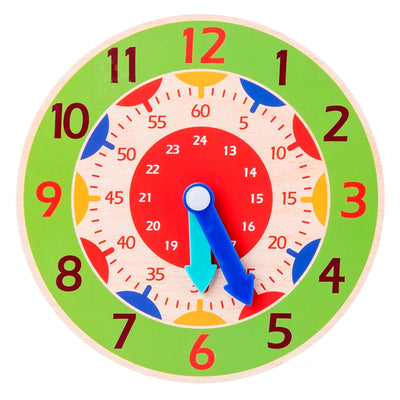 Montessori Holzspielzeug Uhr für Kinder – Pädagogisches Spielzeug ab 2 Jahren zur Zeitgestaltung und Förderung der Feinmotorik 8