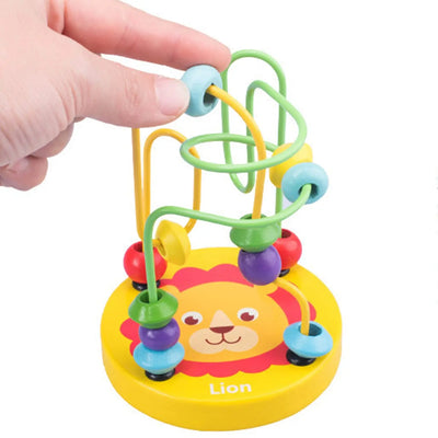 Montessori Holzspielzeug – Pädagogisches Mathe-Lernspielzeug mit Bead Draht Labyrinth für Kinder ab 1 Jahr, Hand-Auge-Koordination, Kompakt 3