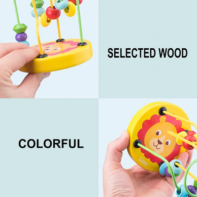 Montessori Holzspielzeug – Pädagogisches Mathe-Lernspielzeug mit Bead Draht Labyrinth für Kinder ab 1 Jahr, Hand-Auge-Koordination, Kompakt 4