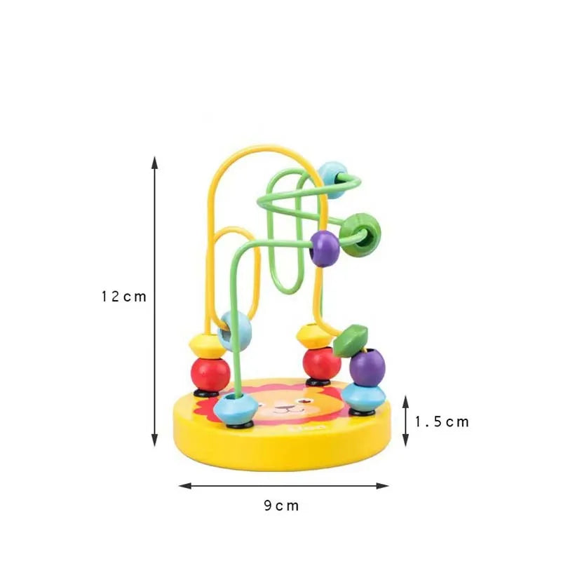 Montessori Holzspielzeug – Pädagogisches Mathe-Lernspielzeug mit Bead Draht Labyrinth für Kinder ab 1 Jahr, Hand-Auge-Koordination, Kompakt 8