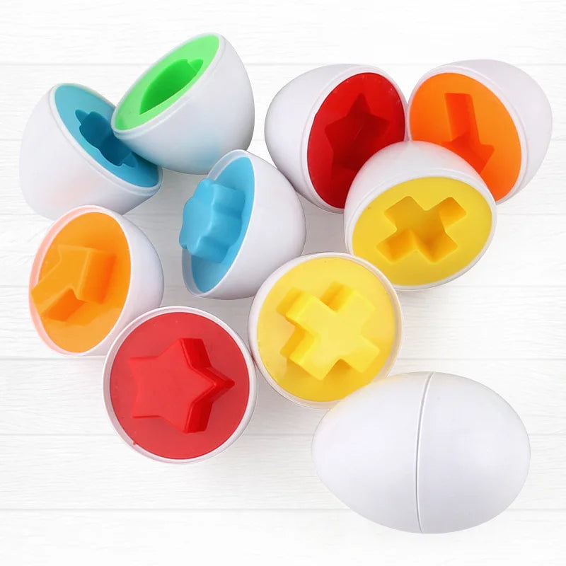 Montessori Lernspielzeug 12 Bunte Eier – Farben und Formen Sortierer für Kinder ab 2 Jahren 9