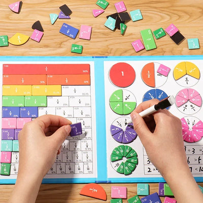 Montessori Lernspielzeug aus Holz für Kinder – Magnetisches Bruchspielzeug ab 3 Jahren, Fördert Mathematische Fähigkeiten 0