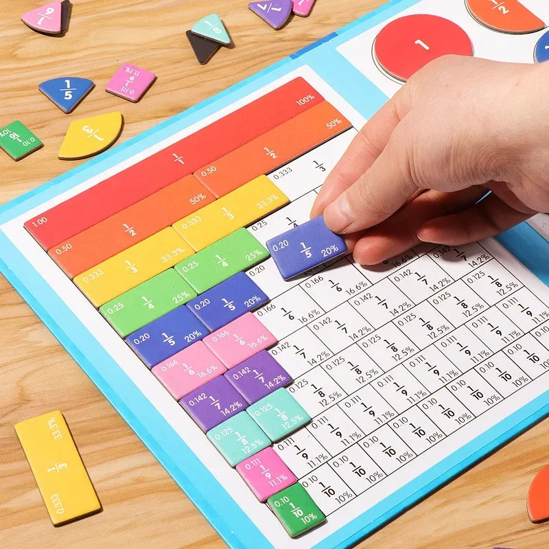 Montessori Lernspielzeug aus Holz für Kinder – Magnetisches Bruchspielzeug ab 3 Jahren, Fördert Mathematische Fähigkeiten 1