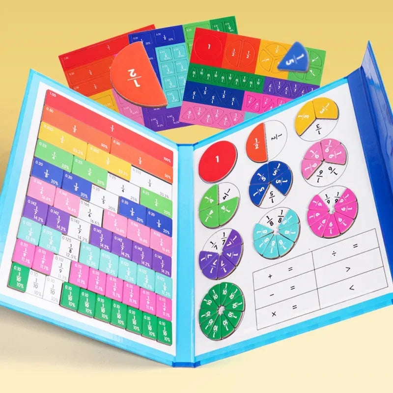 Montessori Lernspielzeug aus Holz für Kinder – Magnetisches Bruchspielzeug ab 3 Jahren, Fördert Mathematische Fähigkeiten 3