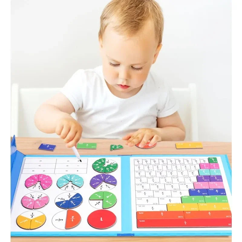 Montessori Lernspielzeug aus Holz für Kinder – Magnetisches Bruchspielzeug ab 3 Jahren, Fördert Mathematische Fähigkeiten 4