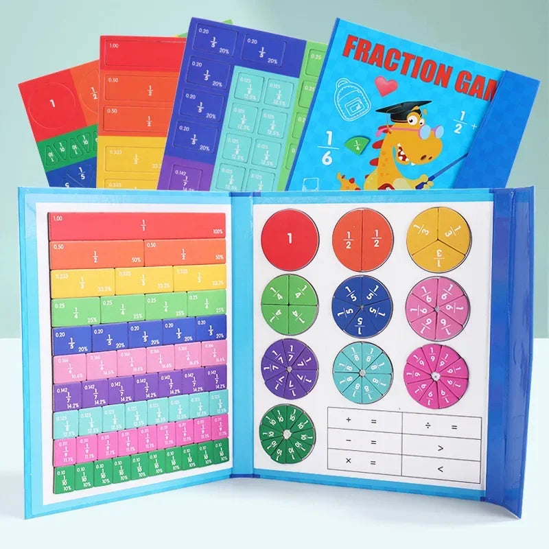Montessori Lernspielzeug aus Holz für Kinder – Magnetisches Bruchspielzeug ab 3 Jahren, Fördert Mathematische Fähigkeiten 7