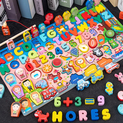 Montessori Lernspielzeug aus Holz für Kinder – Mathe- und Puzzle-Spiel ab 3 Jahre mit Farben und Formen 11