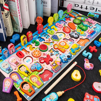Montessori Lernspielzeug aus Holz für Kinder – Mathe- und Puzzle-Spiel ab 3 Jahre mit Farben und Formen 15