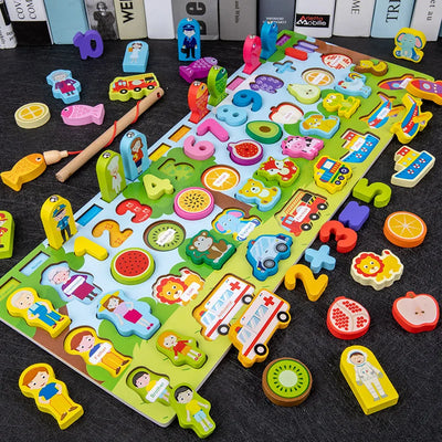 Montessori Lernspielzeug aus Holz für Kinder – Mathe- und Puzzle-Spiel ab 3 Jahre mit Farben und Formen 16