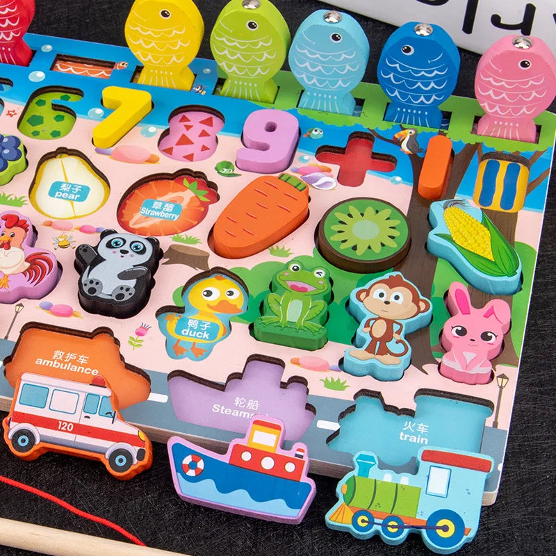 Montessori Lernspielzeug aus Holz für Kinder – Mathe- und Puzzle-Spiel ab 3 Jahre mit Farben und Formen 3