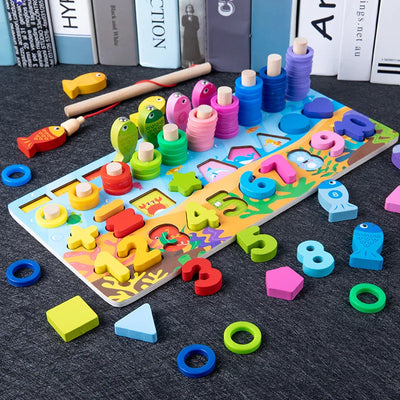 Montessori Lernspielzeug aus Holz für Kinder – Mathe- und Puzzle-Spiel ab 3 Jahre mit Farben und Formen 7
