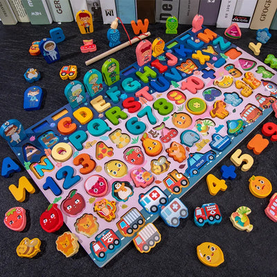 Montessori Lernspielzeug aus Holz für Kinder – Mathe- und Puzzle-Spiel ab 3 Jahre mit Farben und Formen 8