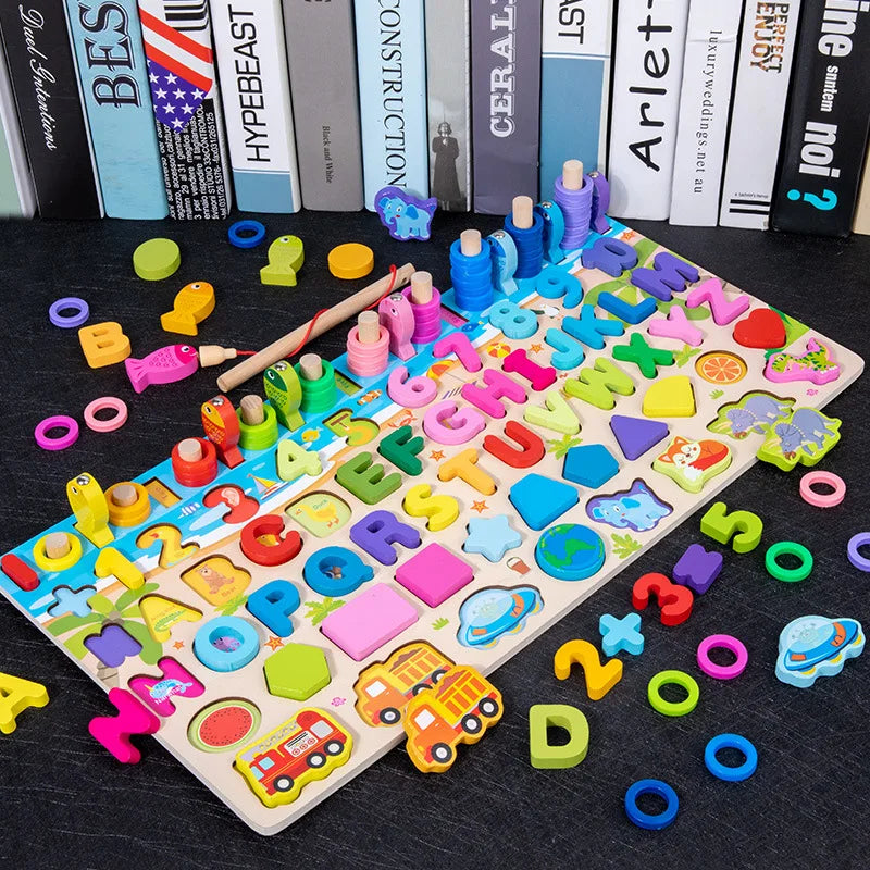 Montessori Lernspielzeug aus Holz für Kinder – Mathe- und Puzzle-Spiel ab 3 Jahre mit Farben und Formen 9