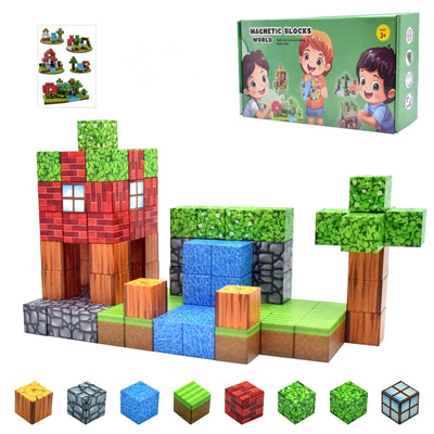 Montessori Magnetbausteine für Kinder ab 3 Jahren – Kreatives Spielzeug in 100/200/300 Teilen, Umweltfreundlich und Sicher 0