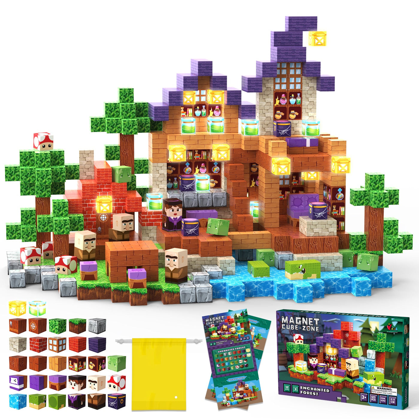 Montessori Magnetische Bausteine Set mit 120 Teilen – Kreatives Spielzeug für Kinder ab 3 Jahren, Schadstofffrei und Sicher 1